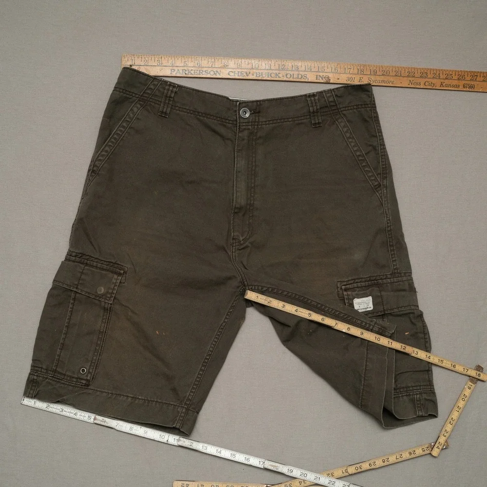 Vintage Y2k 2000s Levis Baggy Cotton Cargo Shorts Brown Loose Fit Mens 39
